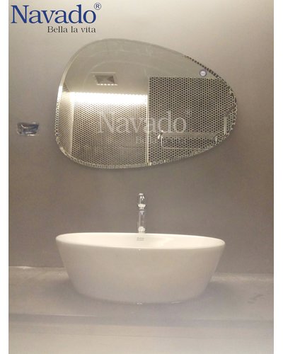 Gương bỉ cắt theo kích thước phòng tắm đẹp 