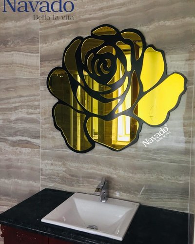 Gương trang trí phòng tắm Rose gold