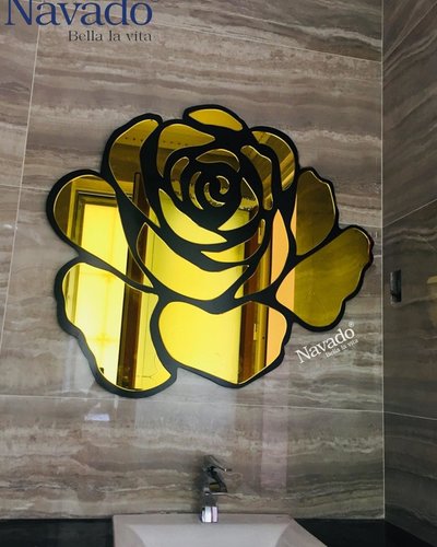 Gương trang trí phòng tắm Rose gold