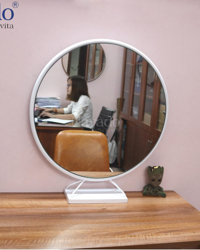 Gương tròn để bàn trang điểm vành thép D60cm