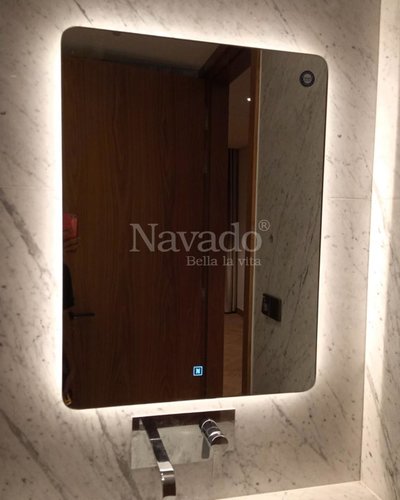 Gương phòng tắm khung thép bo góc 60x 90cm
