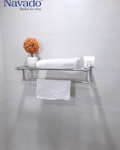 Phụ kiện phòng tắm vắt khăn giàn dán tường kính hoặc gạch men