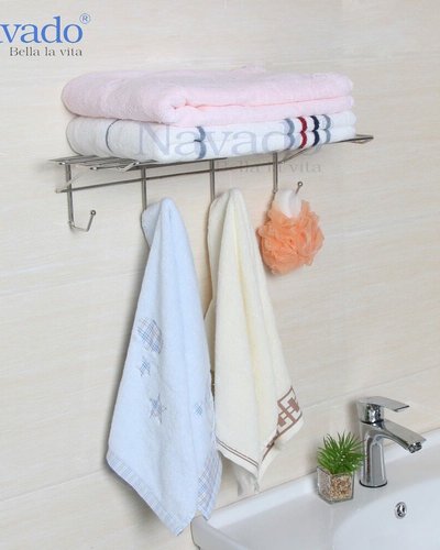 Phụ kiện phòng tắm vắt khăn giàn dán tường kính hoặc gạch men
