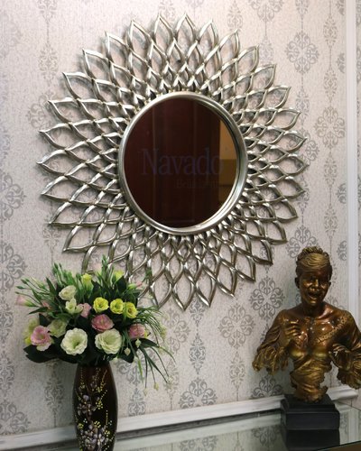 Gương tân cổ điển phòng khách Electra silver