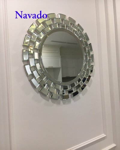 Gương bỉ trang trí phòng khách độc đáo nghệ thuật navado