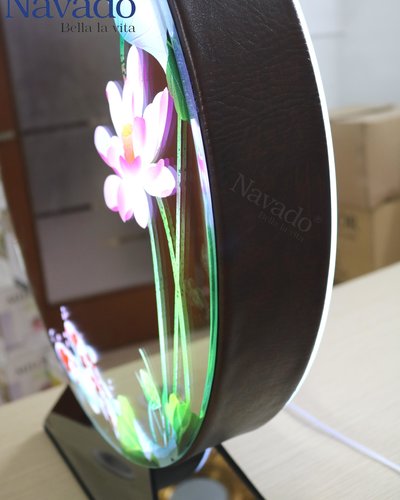 Gương đèn led 3D Lotus Pond