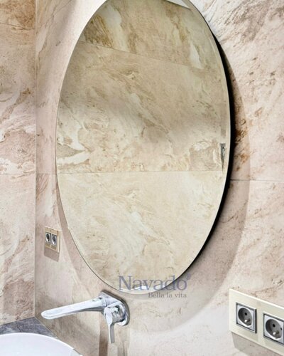 Gương phale tròn lắp phòng tắm