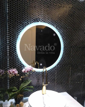 Gương đèn LED trắng phun cát ngoài D60cm