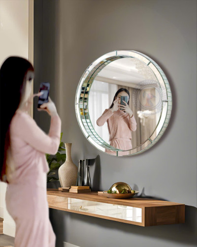 Gương trang điểm tròn nghệ thuật Cansa NAV 2117