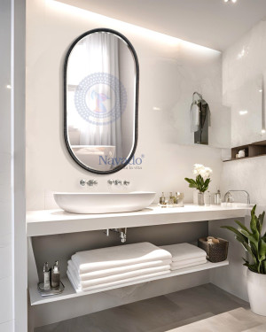 Gương phòng tắm khung bo đầu 60 x 80cm