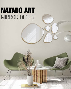 Gương decor phòng khách Bãi đá