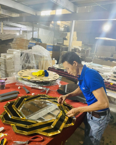 Gương mài nghệ thuật bo cạnh