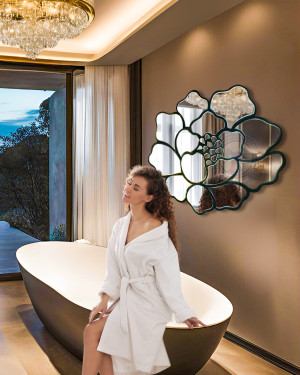 Gương kính bỉ AGC nghệ thuật phòng tắm Rose