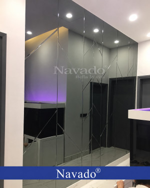 Gương ghép nghệ thuật màu xám