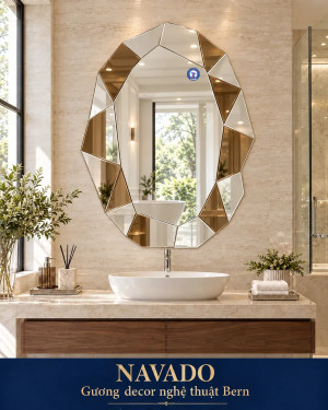 Gương decor nghệ thuật Bern cho phòng tắm