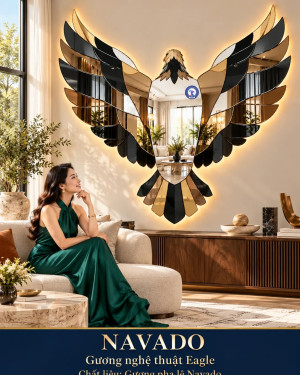 Gương nghệ thuật Eagle trang trí phòng khách