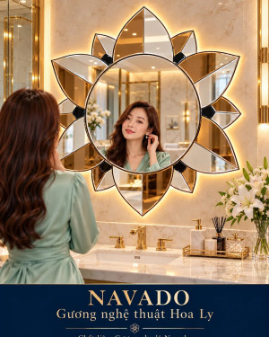 Gương phòng tắm nghệ thuật Hoa Ly