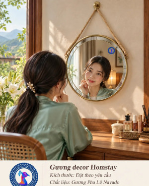 Gương decor Homstay bàn trang điểm