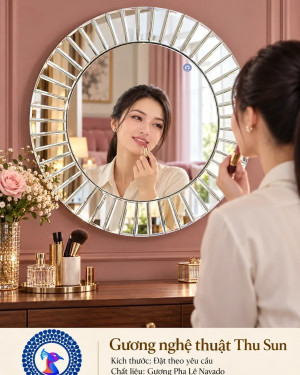 Gương tròn nghệ thuật Thu Sun bàn trang điểm