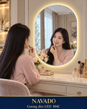 Gương đèn LED 104C 60x80 trang điểm