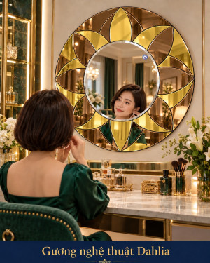 Gương nghệ thuật Dahlia 80x80 trang điểm