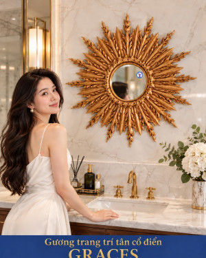 Gương tân cổ điển Graces 90x90 phòng tắm