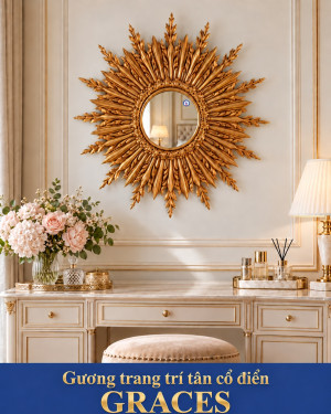 Gương tân cổ điển Graces 90x90 trang điểm