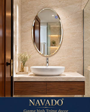 Gương Trứng decor 45 × 75 cm cho phòng tắm