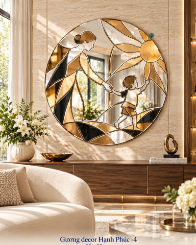 Gương decor Hạnh Phúc 4 80x80 cm