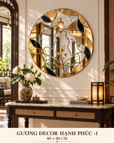 Gương decor Hạnh Phúc 1 80x80 cm