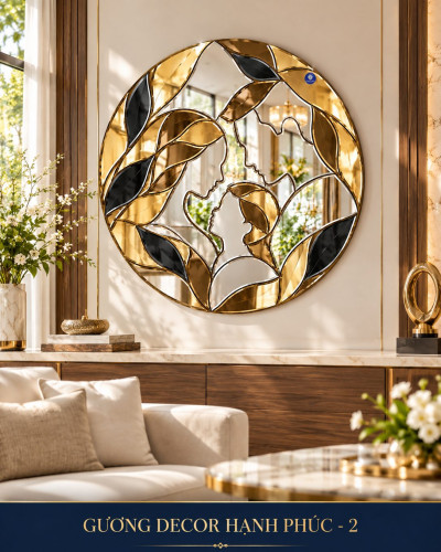 Gương decor Hạnh Phúc 2 80x80 cm