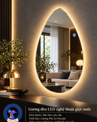 Gương đèn LED nghệ thuật giọt nước
