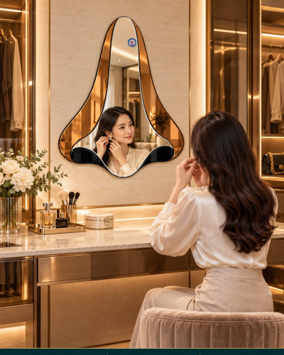 Gương trang điểm LED dáng tự do kiểu Nhật