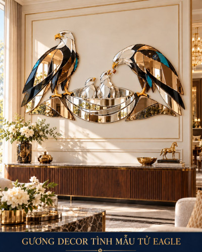 Gương decor Tình Mẫu Tử Eagle gia đình đại bàng