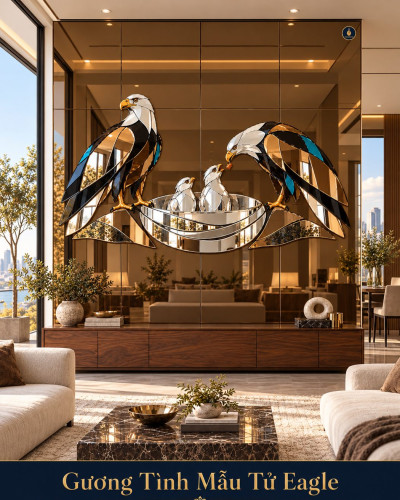Gương decor Tình Mẫu Tử Eagle gia đình đại bàng