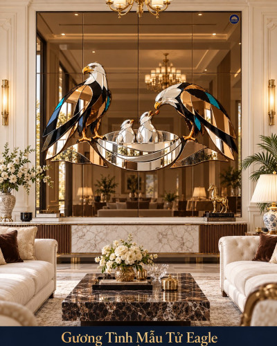 Gương decor Tình Mẫu Tử Eagle gia đình đại bàng