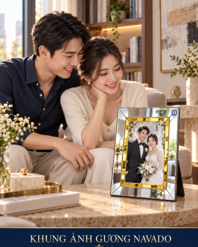 Khung ảnh gương để bàn ghép đa giác 30 x 40 cm