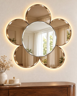 Gương LED nghệ thuật hoa năm cánh