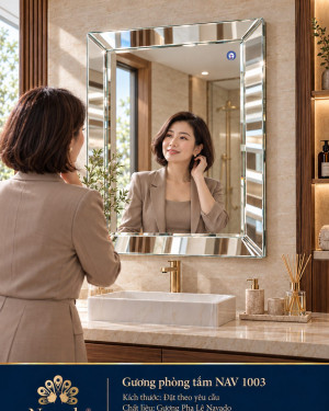Gương phòng tắm NAV 1003 ghép mài thủ công