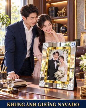 Khung ảnh gương để bàn ghép đa giác 30 x 40 cm