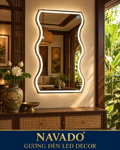 Gương đèn LED decor 60 × 100 cm