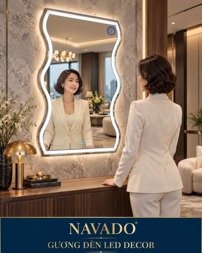 Gương đèn LED decor 60 × 100 cm