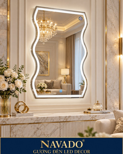 Gương đèn LED decor 60 × 100 cm