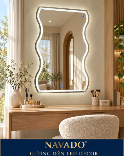 Gương đèn LED decor 60 × 100 cm