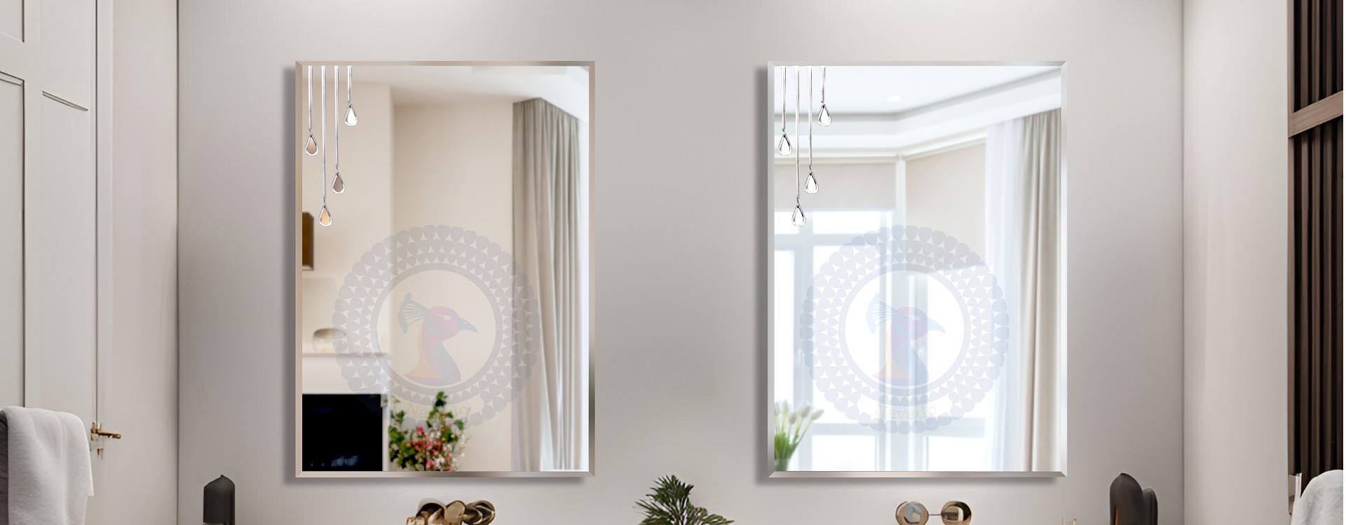 Decorative wall art mirror for living room