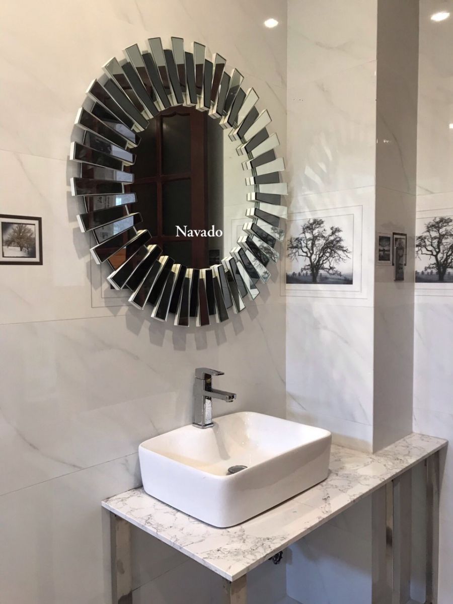 Gương phòng tắm tròn tân cổ điển mestasy