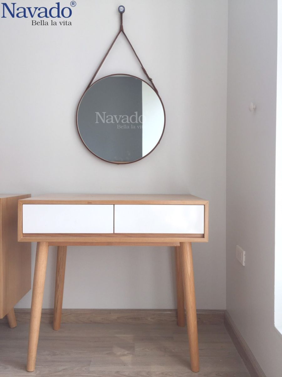 Gương trang điểm dây da