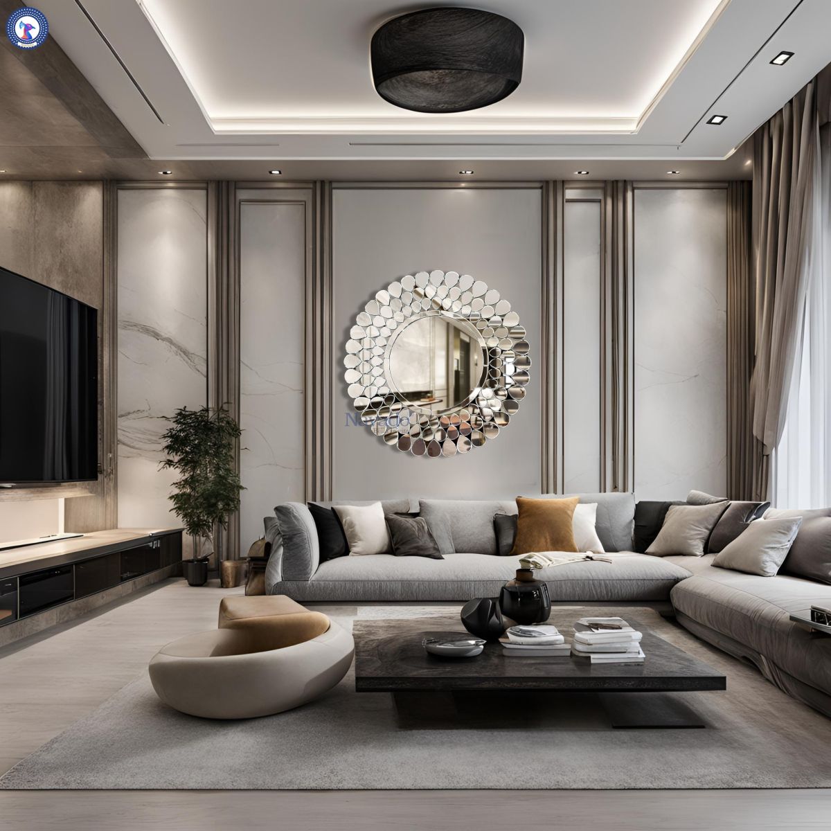 Gương decor phòng khách