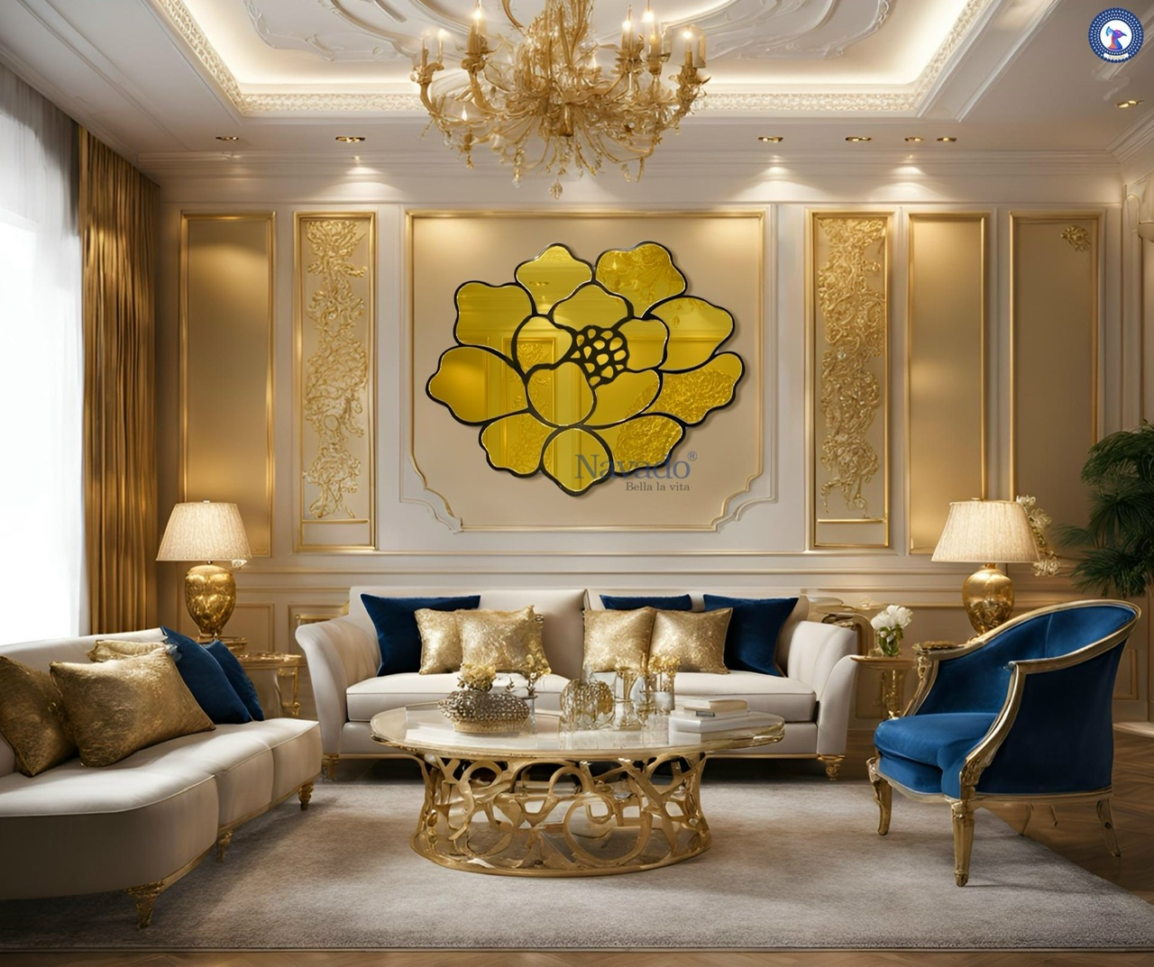 Gương trang trí treo tường phòng khách