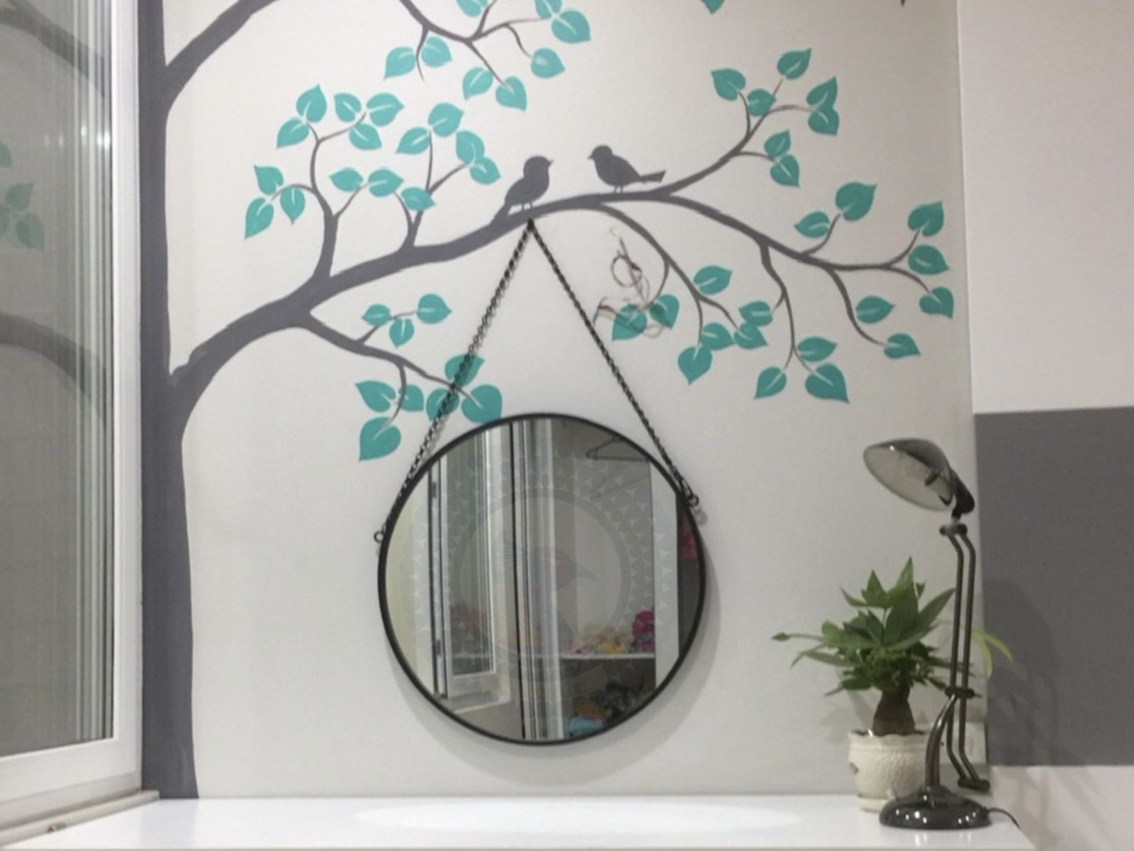 Gương bàn trang điểm treo dây